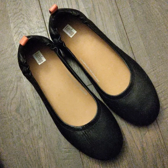 サンダル・ミュール FitFlop Allegro Ballerina Flats Black Q74-001 FitFlop Allegro Ballerina Flats Black Q74-001 (Fitflop